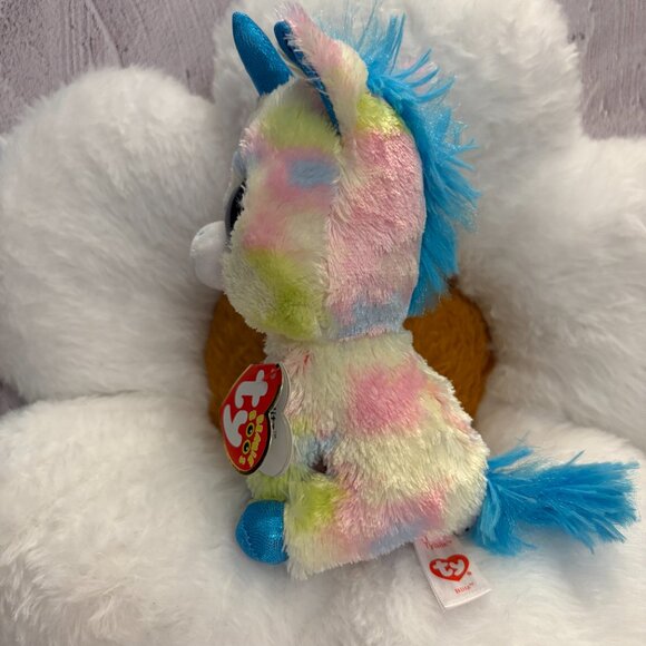 Blitz TY Beanie Boos Blue Rainbow Unicorn 2018 Plush Stuffie (SKU: 240TO) - Picture 2 of 11